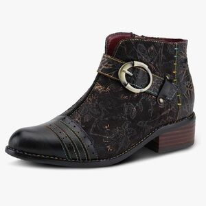 L'Artiste Spring Step Georgiana Boot Black Multi Color Eu 39 US 8.5
